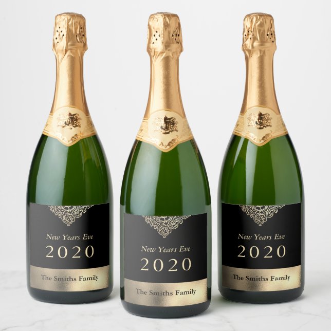 Étiquettes Pour Bouteilles De Vin Mousseux Nouvel An (Bouteilles)