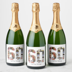 Étiquettes Pour Bouteilles De Vin Mousseux Numéro 60 Collage photo
