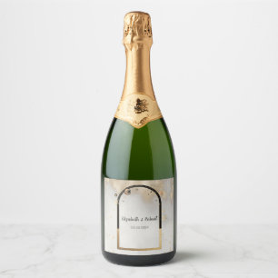Étiquettes Pour Bouteilles De Vin Mousseux Or Étoilé Céleste Soleil Et Lune Galaxie
