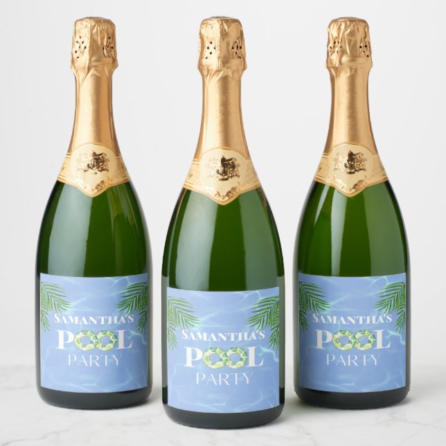 Étiquettes Pour Bouteilles De Vin Mousseux Partie du pool (Bouteilles)