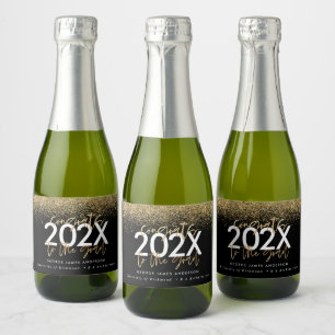 Étiquettes Pour Bouteilles De Vin Mousseux parties scintillant de graduation de l'écriture m