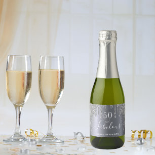 Étiquettes Pour Bouteilles De Vin Mousseux Personnalisé 50 fabuleux parties scintillant d'ann