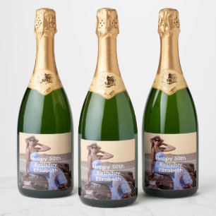 Étiquettes Pour Bouteilles De Vin Mousseux Personnaliser Photo Anniversaire Lui