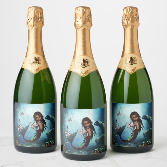 Étiquettes Pour Bouteilles De Vin Mousseux Petite sirène (Bouteilles)