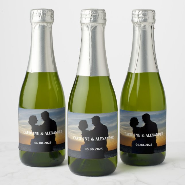 Étiquettes Pour Bouteilles De Vin Mousseux Photo de mariée et de chambre Élégante Nouveautés  (Bouteilles)