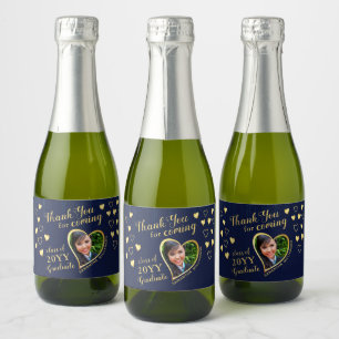 Étiquettes Pour Bouteilles De Vin Mousseux Photo Navy Blue Merci 2025 - Les faveurs de la gra