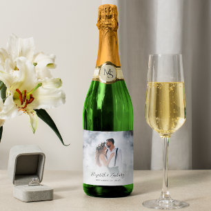 Étiquettes Pour Bouteilles De Vin Mousseux Photo personnalisé de coutume de mariage