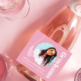 Étiquettes Pour Bouteilles De Vin Mousseux Photo tendance Pink Graduation