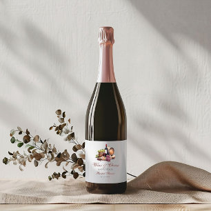 Étiquettes Pour Bouteilles De Vin Mousseux Planche de charcuterie Vin et fromage Enterrement