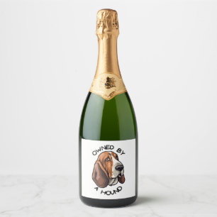 Étiquettes Pour Bouteilles De Vin Mousseux Propriété de quelqu'un Basset Hound