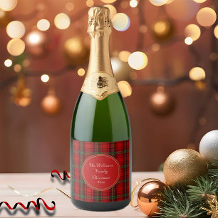 Étiquettes Pour Bouteilles De Vin Mousseux Red Black Green - Plaids confortables