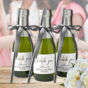 Étiquettes Pour Bouteilles De Vin Mousseux Remerciements pour une Mariée de Perles & Prosecco