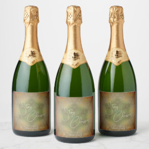 Étiquettes Pour Bouteilles De Vin Mousseux Restez Classique Élégant Vintage Kaleidoscope Text