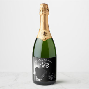 Étiquettes Pour Bouteilles De Vin Mousseux Rose Noire
