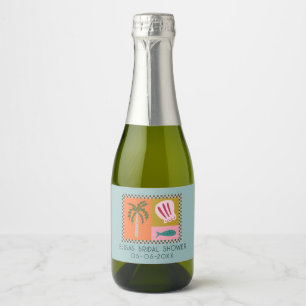 Étiquettes Pour Bouteilles De Vin Mousseux Seaside Soiree Fête des mariées Moderne Cute CUSTO