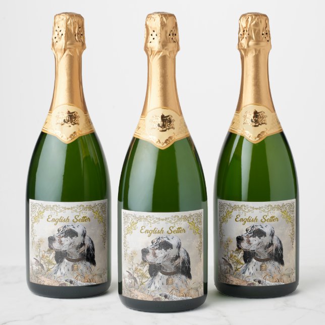Étiquettes Pour Bouteilles De Vin Mousseux Setter anglais (Bouteilles)