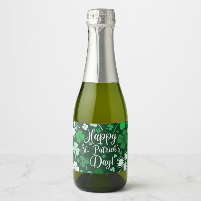 Étiquettes Pour Bouteilles De Vin Mousseux Shamrock St. Patrick's (Devant)