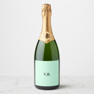 Étiquettes Pour Bouteilles De Vin Mousseux Simple couleur unie ajouter nom texte monogramme