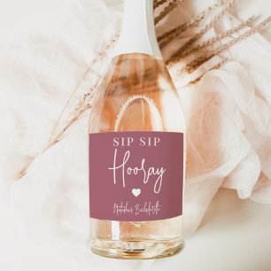 Étiquettes Pour Bouteilles De Vin Mousseux Sip Sip Hooray Bachelorette Party Favoriser