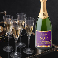 Soirée 50e anniversaire élégante violet et or