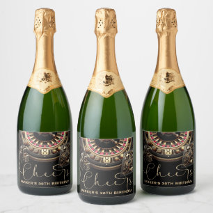 Étiquettes Pour Bouteilles De Vin Mousseux Soirée Soirée Personnalisée Soirée Noir Or