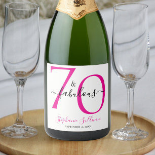 Étiquettes Pour Bouteilles De Vin Mousseux Soixante-dix ans et Fabuleux Fête d'anniversaire r