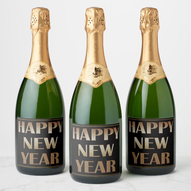 Étiquettes Pour Bouteilles De Vin Mousseux Souhaitez-vous un labo de nouvelle année heureux e (Bouteilles)