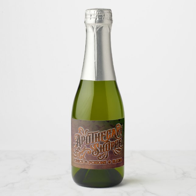 Étiquettes Pour Bouteilles De Vin Mousseux Symbole gothique d'Halloween Shoppe (Devant)