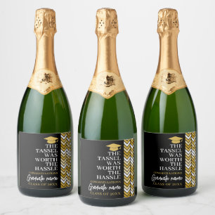 Étiquettes Pour Bouteilles De Vin Mousseux Tassel valait la peine d'être Hassle - Graduation 