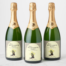 Étiquettes Pour Bouteilles De Vin Mousseux Thème de fête de Bachelorette avec motif de chauss