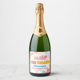 Étiquettes Pour Bouteilles De Vin Mousseux Thème les années 70 soirée Bachelorette rasée et e