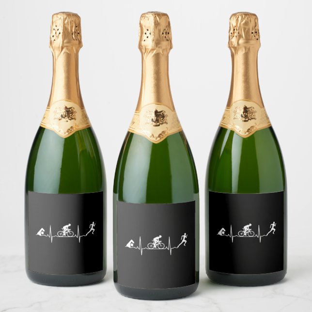 Étiquettes Pour Bouteilles De Vin Mousseux Triathlon - Triathlon (Bouteilles)