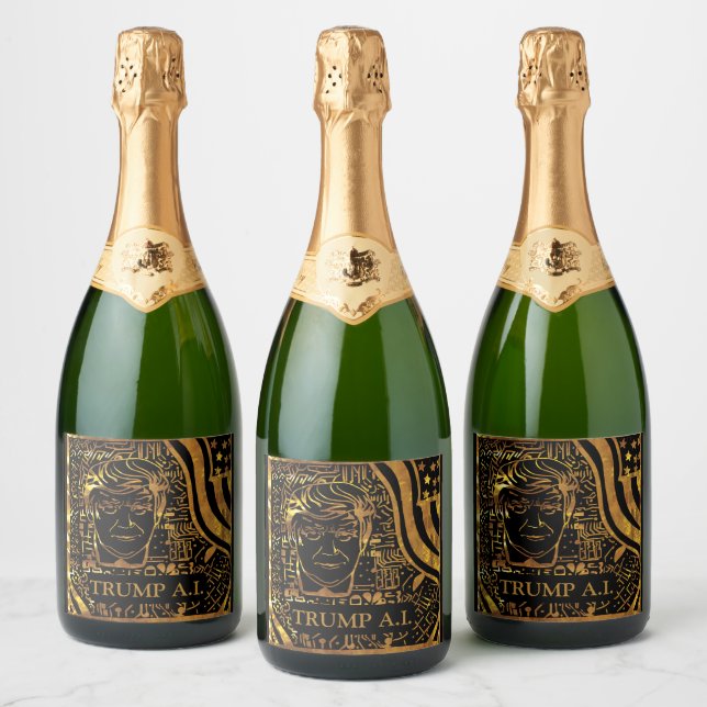 ÉTIQUETTES POUR BOUTEILLES DE VIN MOUSSEUX TRUMP (Bouteilles)