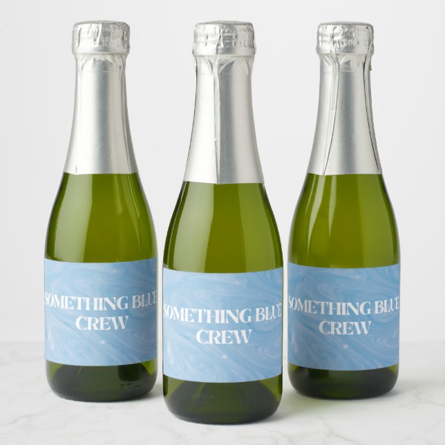 Étiquettes Pour Bouteilles De Vin Mousseux Un peu d'équipage bleu (Bouteilles)