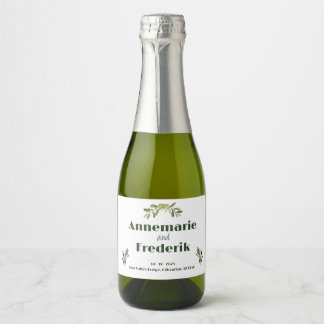 Étiquettes Pour Bouteilles De Vin Mousseux Vert olive moderne