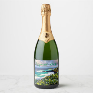 Étiquettes Pour Bouteilles De Vin Mousseux Vibes tropicales
