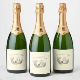 Étiquettes Pour Bouteilles De Vin Mousseux Vintage Rêverie de la Forêt - Élégant minimaliste