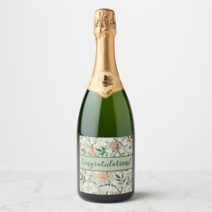 Étiquettes Pour Bouteilles De Vin Mousseux William Morris Jardin Fleur de Jasmin Classique