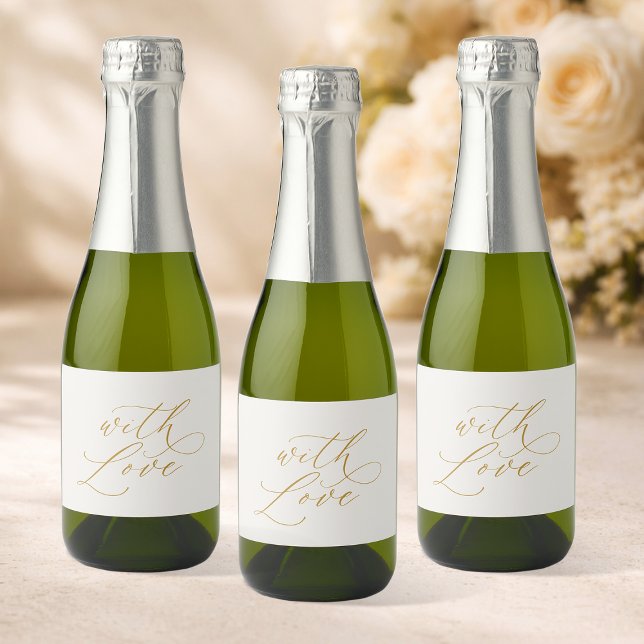Étiquettes Pour Bouteilles De Vin Mousseux With Love Wedding (Créateur téléchargé)