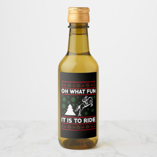 Étiquettes Pour Bouteilles De Vin Oh Quel Amusant C'Est De Faire Du Cheval Lâche Noë