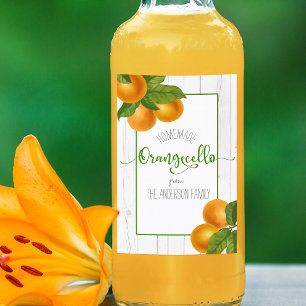 Étiquettes Pour Bouteilles De Vin Orangecello aquarelle orange personnalisé script r