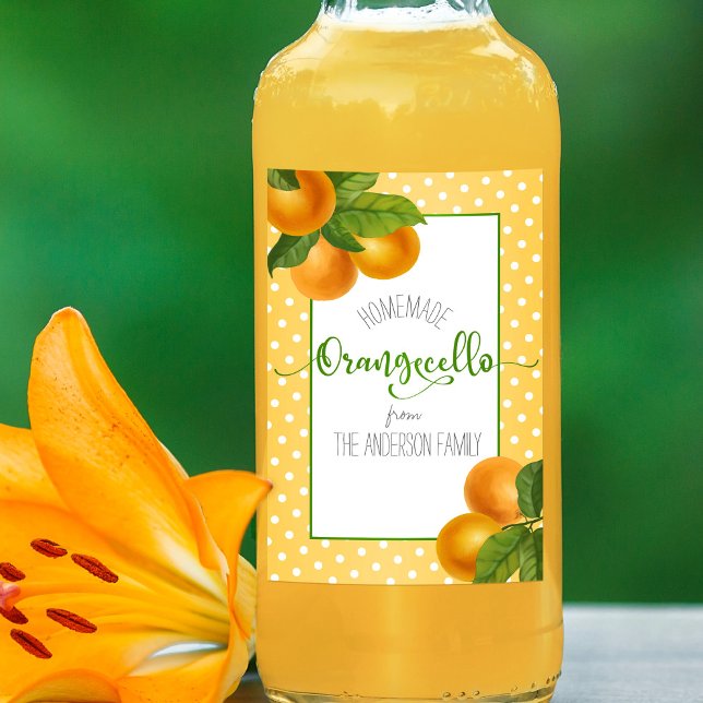 Étiquettes Pour Bouteilles De Vin Orangecello aquarelle oranges script personnalisé  (Créateur téléchargé)