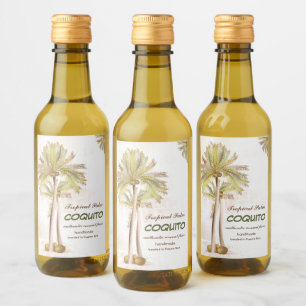 Étiquettes Pour Bouteilles De Vin Palme tropicale Coquito Coconut