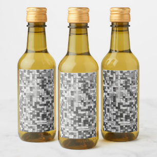Étiquettes Pour Bouteilles De Vin Petits carrés serrés dans les tons gris pour être