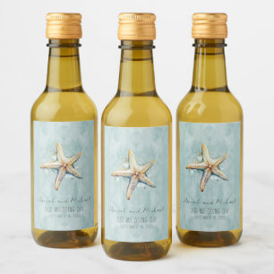 Étiquettes Pour Bouteilles De Vin Plage Thème "Notre Mariage" Mini