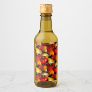 Étiquettes Pour Bouteilles De Vin Poivrons rouges et jaunes