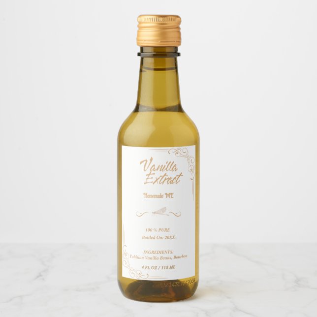 Étiquettes Pour Bouteilles De Vin Rectangle d'extraction de vanille personnalisé mai (Devant)