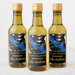Étiquettes Pour Bouteilles De Vin Retraite de l'agent de police de la Ligne Bleue Mi
