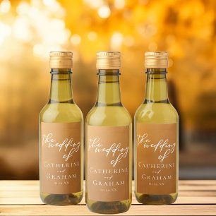 Étiquettes Pour Bouteilles De Vin Rustique Gold Earth Tone Simple Mariage de automne