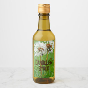 Étiquettes Pour Bouteilles De Vin Sirop Dandelion deux fleurs ensemble